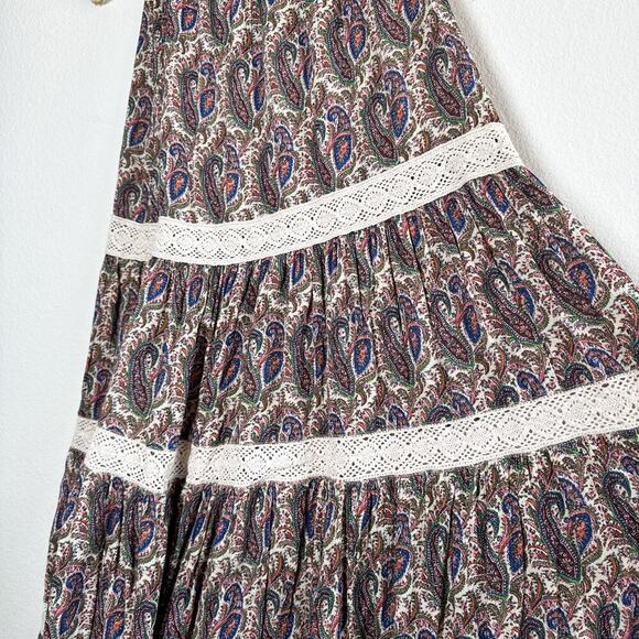 Ralph Lauren Paisley Bohemian Lace Tiered Maxi Dress Small - Picture 8 of 8